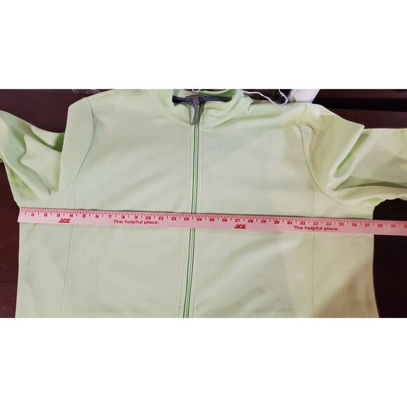 T by Talbots Full Zip Chambray Flip Cuff Light Jacket Size 3X Lime Green UPF 50+ - Picture 11 of 12